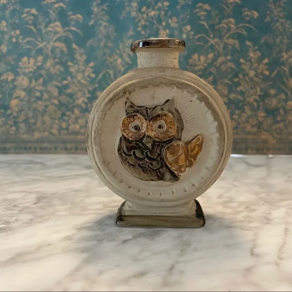 Vintage Round Owl Bud Vase